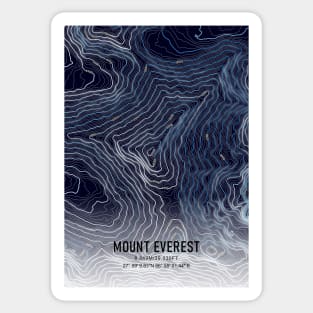 Mount Everest Topographic map blue and white Sticker